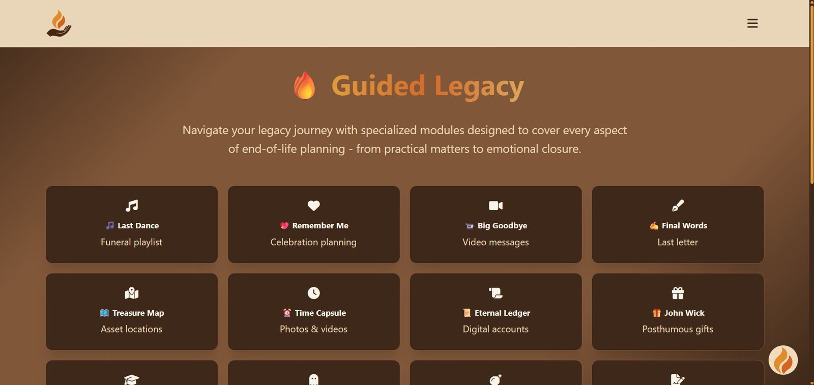 Guided Legacy website screenshot